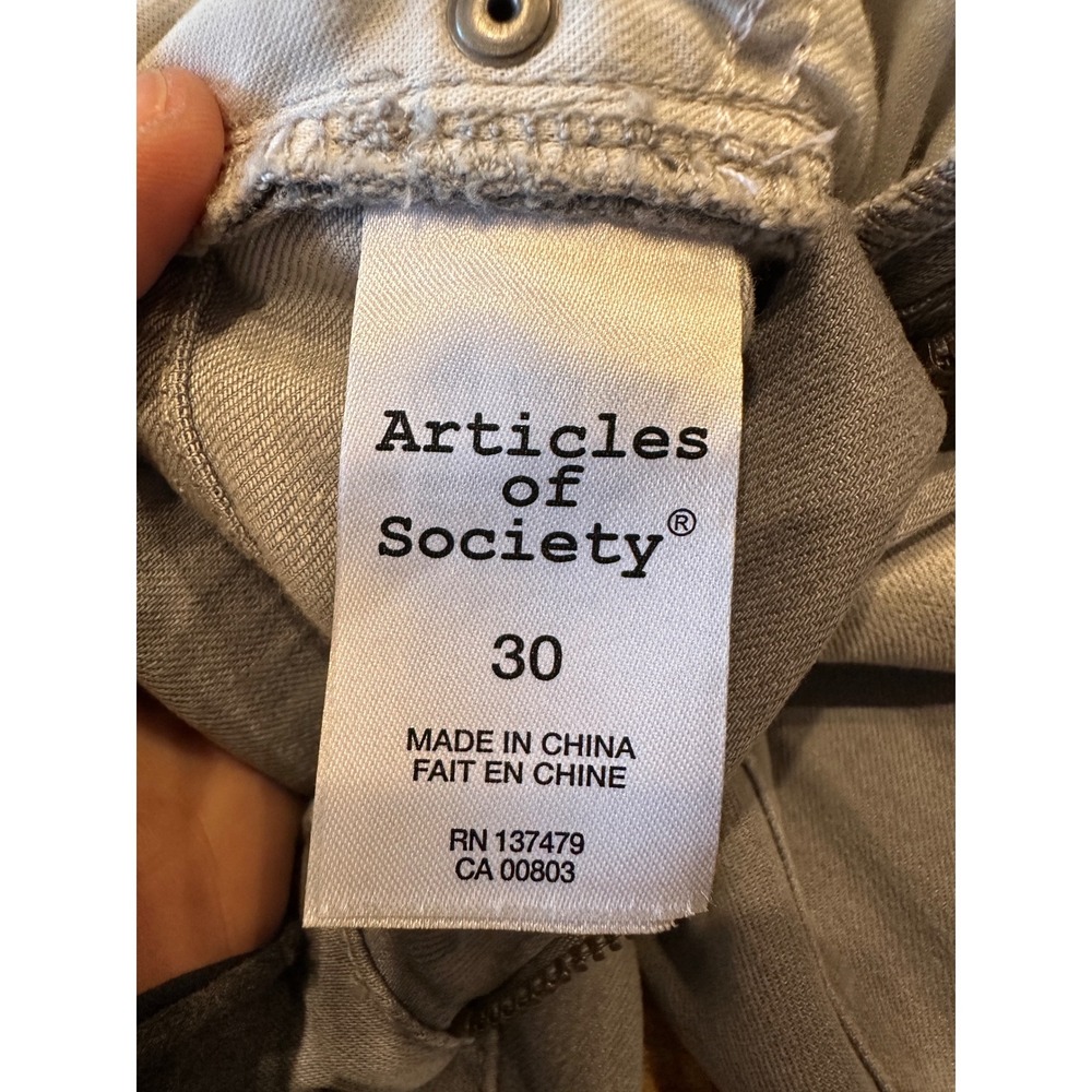 Articles of Society Soho Skinny Jeans Light Grey Distressed Size 30 - Picture 8 of 10
